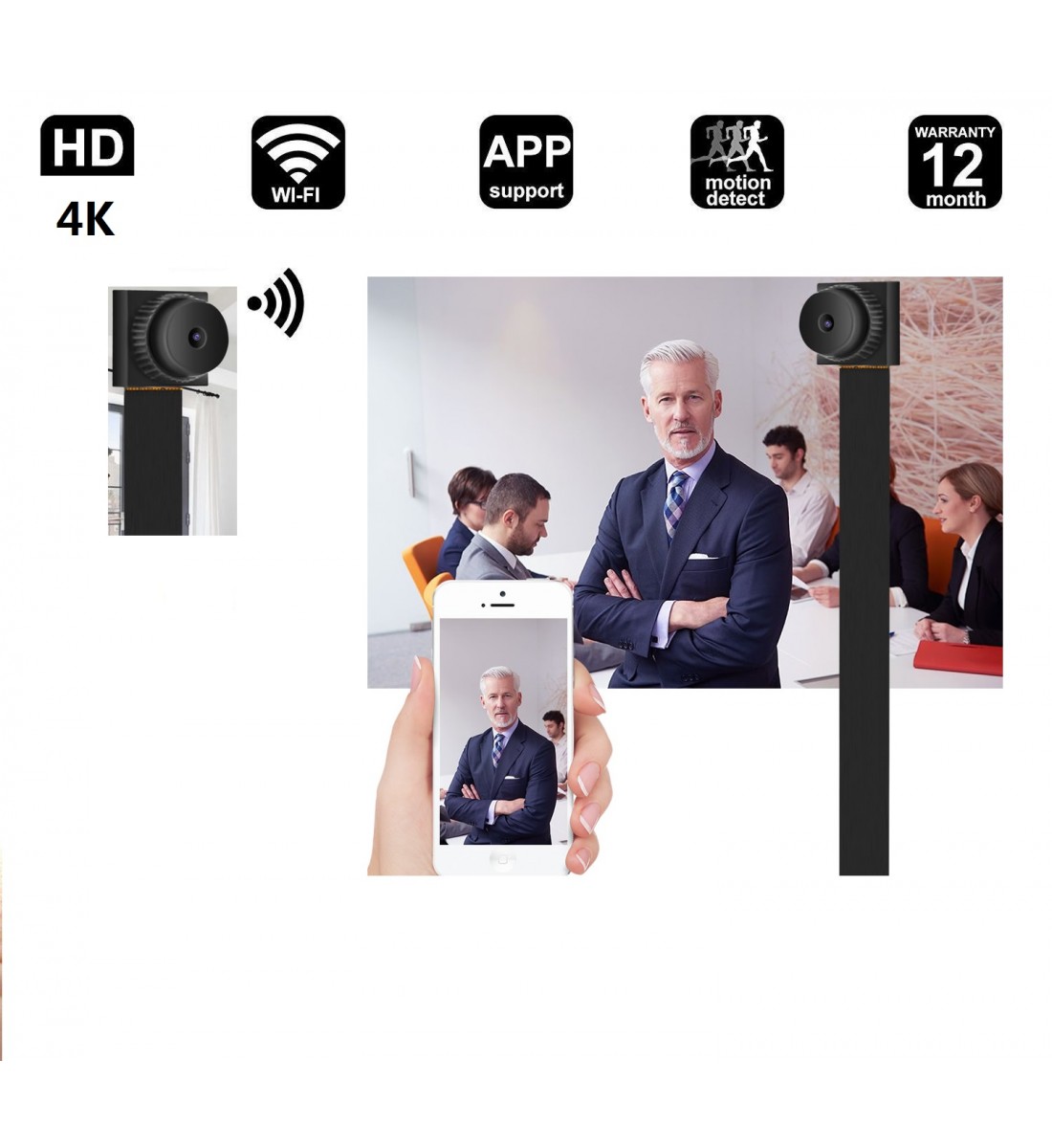 4K-kamera Tee-se-itse kaukosäädin Piilokamera Spy Cam Full HD 1080P WIFI-turvakamera liikkeentunnistuksella (3)