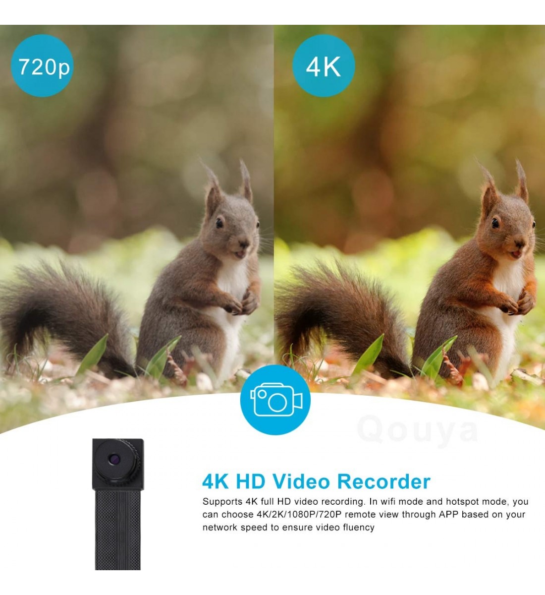 Comercio al por mayor 4K Ultra HD WiFi Cámara espía oculta Versión mejorada  Mini cámara Detección de movimiento inalámbrica Niñera Cam hasta 256GB  Video de seguridad Cámara de visión remota Monitor Baby